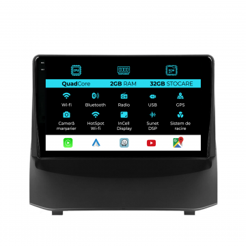 Navigatie Dedicata Ford Fiesta (2009-2017), 9Inch, 2Gb Ram, 32Gb Stocare, Carplay