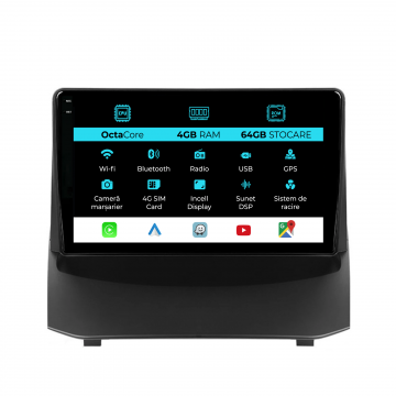 Navigatie Dedicata Ford Fiesta (2009-2017), 9Inch, 4Gb Ram, 64Gb Stocare, Carplay