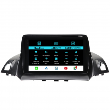 Navigatie Dedicata Ford Kuga (2013-2017),QuadCore, 9Inch, 4Gb Ram, 64Gb Stocare, Carplay