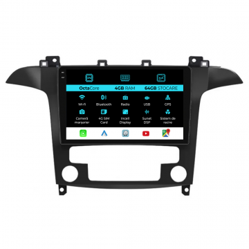 Navigatie Dedicata Ford S-Max (2006 - 2015), 9Inch, 4Gb Ram, 64Gb Stocare, Carplay, Clima automata