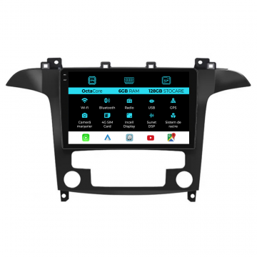 Navigatie Dedicata Ford S-Max (2006 - 2015), 9Inch, 6Gb Ram, 128Gb Stocare, Carplay, Clima automata