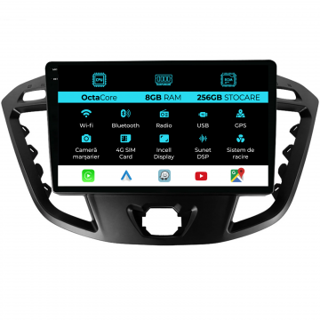 Navigatie Dedicata Ford Transit (2012-2018), 9Inch, 8Gb Ram, 256Gb Stocare, Carplay