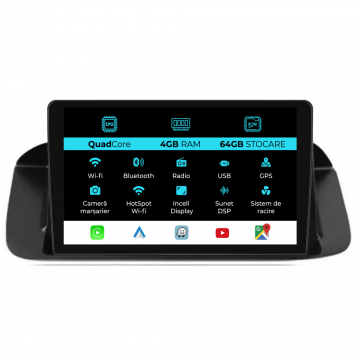 Navigatie Dedicata Honda Accord VIII (2008-2012),QuadCore, 9Inch 4Gb Ram, 64Gb Stocare, Carplay