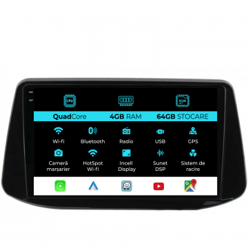 Navigatie Dedicata Hyundai I30 (2017-2022),QuadCore, 9Inch, 4Gb Ram, 64Gb Stocare, Carplay