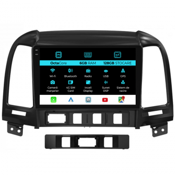 Navigatie Dedicata Hyundai Santa Fe (2005-2012), 9Inch, 6Gb Ram, 128Gb Stocare, Carplay
