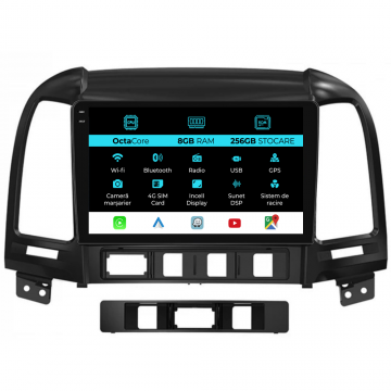 Navigatie Dedicata Hyundai Santa Fe (2005-2012), 9Inch, 8Gb Ram, 256Gb Stocare, Carplay