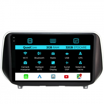 Navigatie Dedicata Hyundai SantaFe (2018-2024), 9Inch, 2Gb Ram, 32Gb Stocare, Carplay
