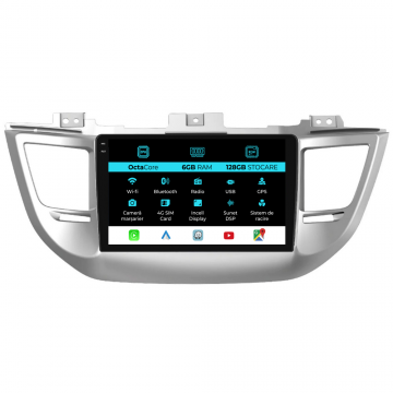 Navigatie Dedicata Hyundai Tucson, IX35 (2015-2018), 9Inch, 6Gb Ram, 128Gb Stocare, Carplay