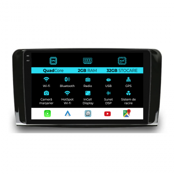 Navigatie Dedicata Mercedes Benz ML W164   GL X164 (2005 - 2012), 9Inch, 2Gb Ram, 32Gb Stocare, Carplay