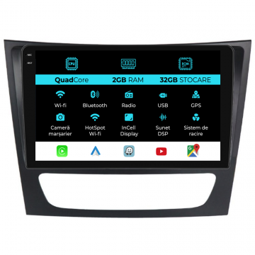 Navigatie Dedicata Mercedes E-Class W211 (2002 - 2010), 9Inch, 2Gb Ram, 32Gb Stocare, Carplay