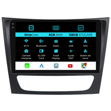 Navigatie Dedicata Mercedes E-Class W211 (2002 - 2010), 9Inch, 6Gb Ram, 128Gb Stocare, Carplay