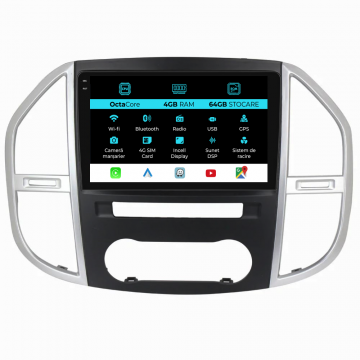 Navigatie Dedicata Mercedes Vito W447 (2014-2021), 10Inch, 4Gb Ram, 64Gb Stocare, Carplay