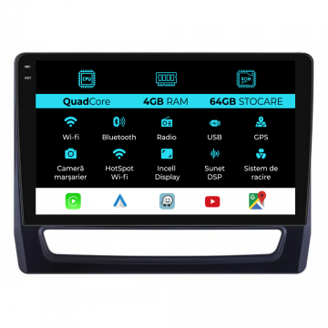 Navigatie Dedicata Mitsubishi ASX 2 (2019 - 2025),QuadCore, 10Inch, 4Gb Ram, 64Gb Stocare, Carplay
