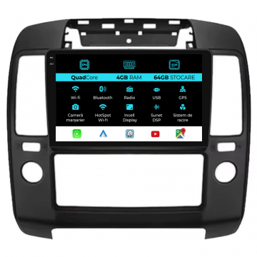 Navigatie Dedicata Nissan Navara (2004-2010),QuadCore, 9Inch, 4Gb Ram, 64Gb Stocare, Carplay