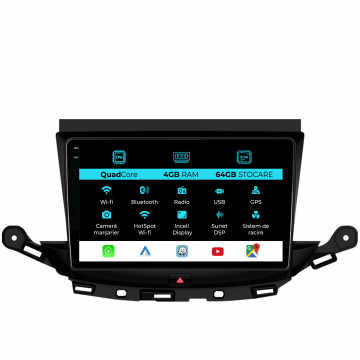 Navigatie Dedicata Opel Astra K (2016 - 2020),QuadCore, 9 Inch, 4Gb Ram, 64Gb stocare, Carplay