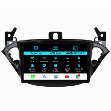 Navigatie Dedicata Opel Corsa E Adam (2012-2019), 9Inch, 4Gb Ram, 64Gb Stocare, Carplay