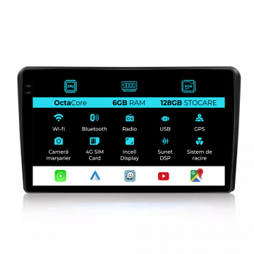 Navigatie Dedicata Peugeot Boxter Fiat Ducato Citroen Jumper (2006-2022), 9Inch, 6Gb Ram, 128Gb Stocare, Carplay