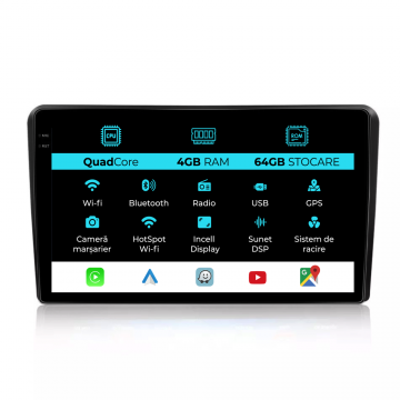 Navigatie Dedicata Renault Arkana (2019-2023),QuadCore, 10Inch, 4Gb Ram, 64Gb Stocare, Carplay