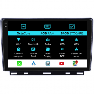 Navigatie Dedicata Renault Clio 5 (2019-2024), 9Inch, 4Gb Ram, 64Gb Stocare, Carplay