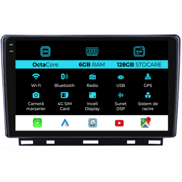 Navigatie Dedicata Renault Clio 5 (2019-2024), 9Inch, 6Gb Ram, 128Gb Stocare, Carplay