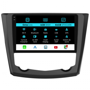 Navigatie Dedicata Renault Kadjar (2015-2019), 9Inch, 4Gb Ram, 64Gb Stocare, Carplay