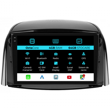 Navigatie Dedicata Renault Koleos (2008-2016), 9Inch, 4Gb Ram, 64Gb Stocare, Carplay