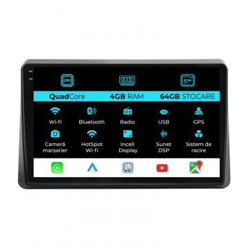Navigatie Dedicata Renault Master (2019-2024),QuadCore, 10Inch, 4Gb Ram, 64Gb Stocare, Carplay