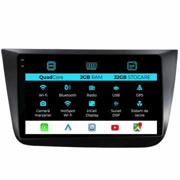 Navigatie Dedicata Seat Altea (2004-2015), 9 Inch, 2Gb Ram, 32Gb stocare, Carplay
