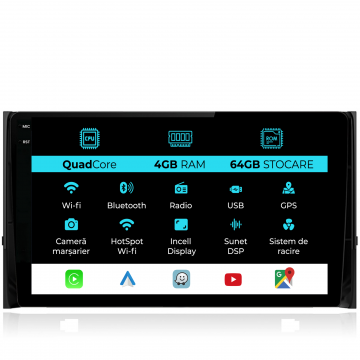 Navigatie Dedicata Skoda Kodiaq (2016-2024),QuadCore, 10Inch, 4Gb Ram, 64Gb Stocare, Carplay