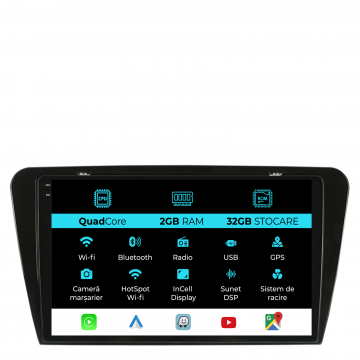 Navigatie Dedicata Skoda Octavia 3 (2013-2018), 10Inch, 2Gb Ram, 32Gb Stocare, Carplay