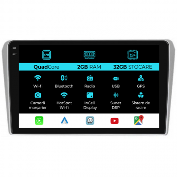 Navigatie Dedicata Toyota Avensis (2002-2008), 9 Inch, 2Gb Ram, 32Gb stocare, Carplay