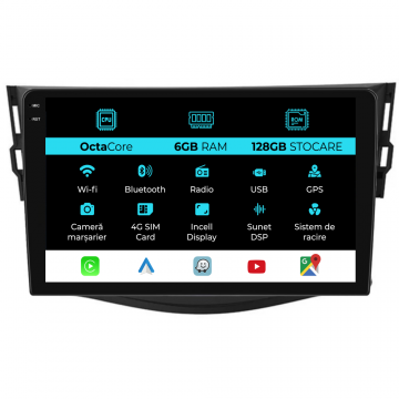 Navigatie Dedicata Toyota Rav 4 (2006-2013), 9Inch, 6Gb Ram, 128Gb Stocare, Carplay