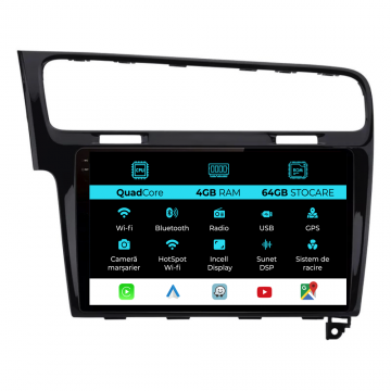 Navigatie Dedicata Volkswagen Golf 7 (2013-2020),QuadCore, 10Inch, 4Gb Ram, 64Gb Stocare, Carplay