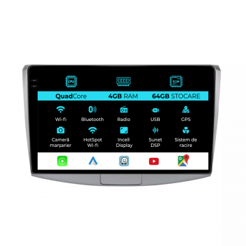 Navigatie Dedicata Volkswagen Passat B6 B7 CC (2005-2015),QuadCore, 10Inch, 4Gb Ram, 64Gb Stocare, Carplay