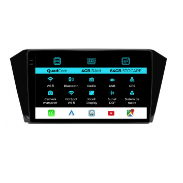 Navigatie Dedicata Volkswagen Passat B8 (2015-2022),QuadCore, 10Inch, 4Gb Ram, 64Gb Stocare, Carplay