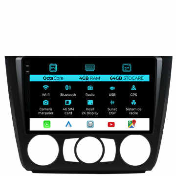 Navigatie Dedicata Bmw Seria 1 E82 E88 E81 E87 (2004-2011), 2K, 4Gb Ram, 64Gb Stocare, Carplay