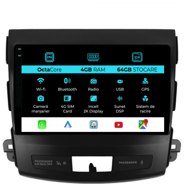 Navigatie Dedicata Citroen C-Crosser (2007-2012), 2K, 4Gb Ram, 64Gb Stocare, Carplay