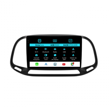 Navigatie Dedicata Fiat Doblo (2015-2019), 2K, 4Gb Ram, 64Gb Stocare, Carplay