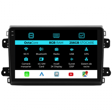 Navigatie Dedicata Fiat Ducato 2020+, 2K, 8Gb Ram, 256Gb Stocare, Carplay