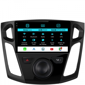 Navigatie Dedicata Ford Focus 3 (2012-2018), 2K, 4Gb Ram, 64Gb Stocare, Carplay