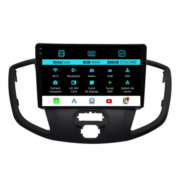 Navigatie Dedicata Ford Transit (2012-2018), 2K, 8Gb Ram, 256Gb Stocare, Carplay