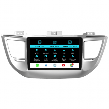 Navigatie Dedicata Hyundai Tucson, IX35 (2015-2018), 2K, 4Gb Ram, 64Gb Stocare, Carplay