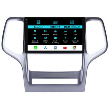Navigatie Dedicata Jeep Grand Cherokee (2010-2014), 2K, 8Gb Ram, 256Gb Stocare, Carplay