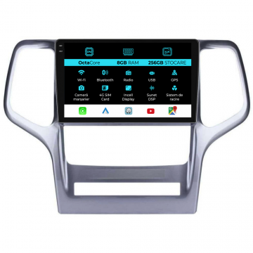 Navigatie Dedicata Jeep Grand Cherokee (2010-2014), 9Inch, 8Gb Ram, 256Gb Stocare, Carplay