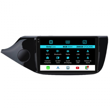 Navigatie Dedicata Kia Ceed (2012-2020), 2K, 8Gb Ram, 256Gb Stocare, Carplay