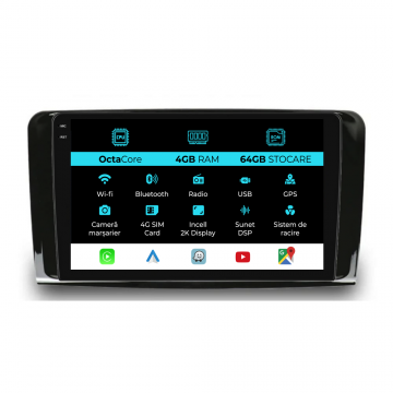 Navigatie Dedicata Mercedes Benz ML W164   GL X164 (2005 - 2012), 2K, 4Gb Ram, 64Gb Stocare, Carplay