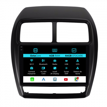 Navigatie Dedicata Mitsubishi ASX (2016-2019), 2K, 4Gb Ram, 64Gb Stocare, Carplay