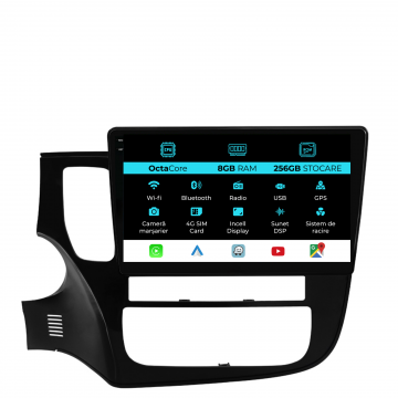 Navigatie Dedicata Mitsubishi Outlander (2013-2019), 10Inch, 8Gb Ram, 256Gb Stocare, Carplay