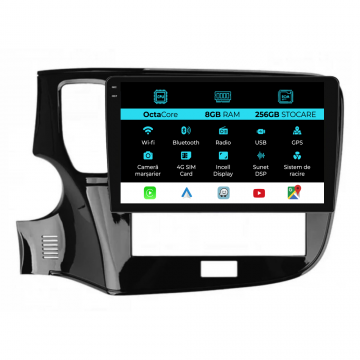 Navigatie Dedicata Mitsubishi Outlander (2019-2021), 10Inch, 8Gb Ram, 256Gb Stocare, Carplay