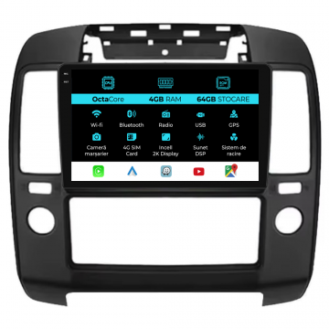 Navigatie Dedicata Nissan Navara (2004-2010), 2K, 4Gb Ram, 64Gb Stocare, Carplay